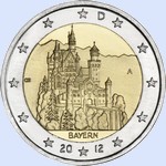 Pièce commémorative de 2€ de l'Allemagne en 2012